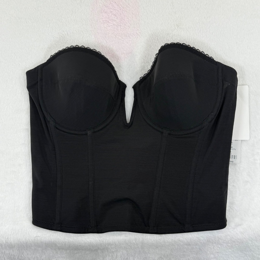 Dominique Apparel‎ Strapless Black Bustier Corset Bra Top Size 36B